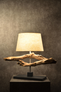 流木と和紙のランプ