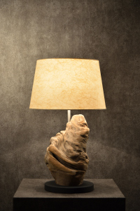 流木と和紙のランプ