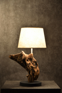 流木と和紙のランプ