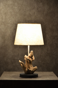 流木と和紙のランプ