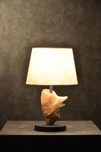 流木と和紙のランプ