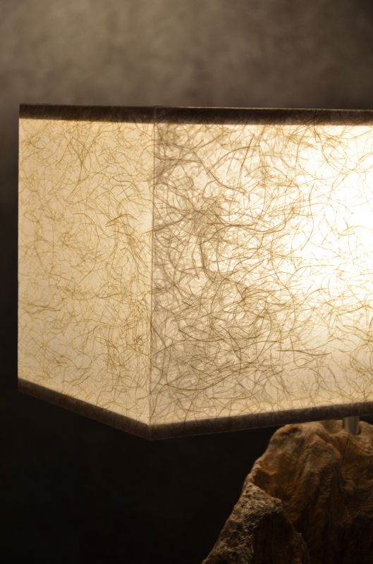流木と和紙のランプ