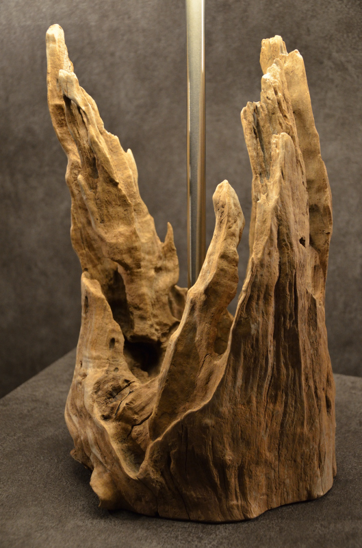 流木と和紙のランプ