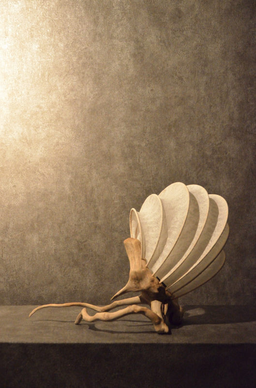 流木と和紙のランプ