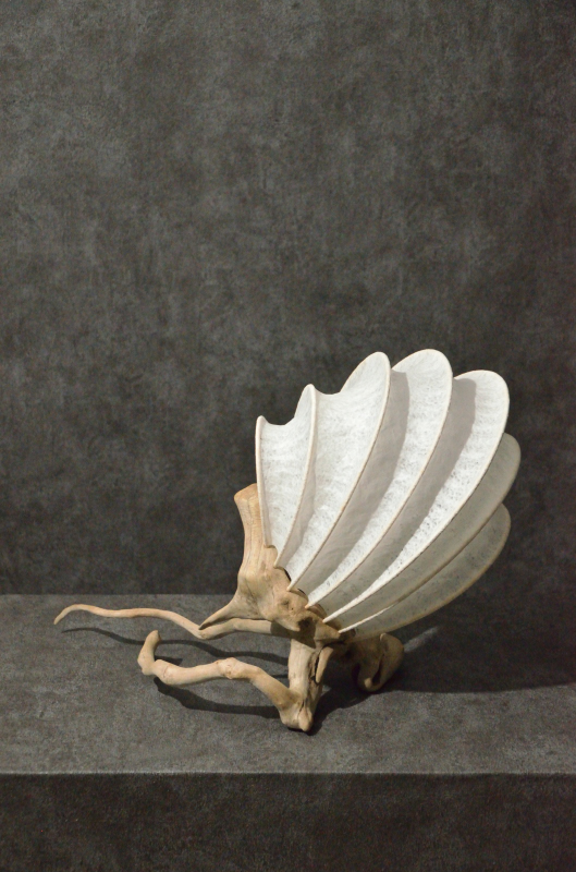 流木と和紙のランプ